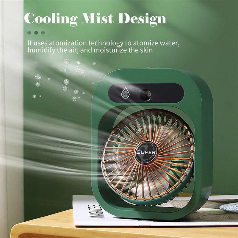 Air Conditioning Fan, USB Rechargeable, Portable Spray Fan With 3 Wind Speeds